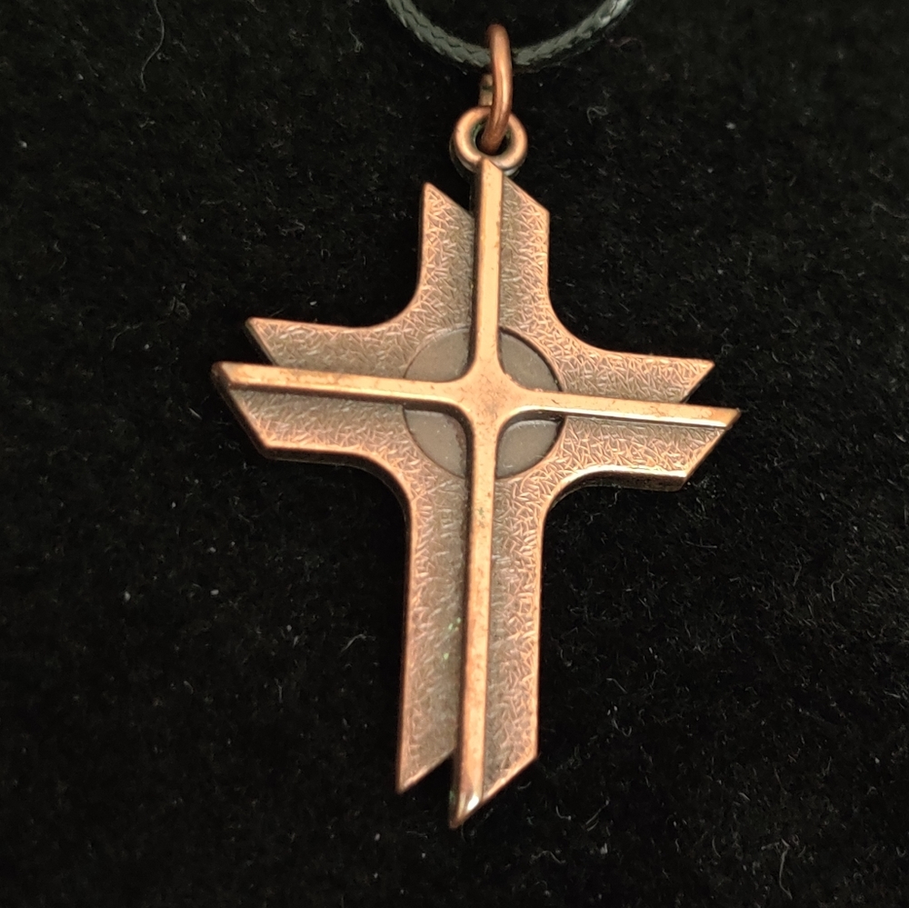 Vintage Modernist Copper Cross - Picture 3 of 11